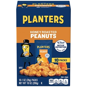 Planters Honey Roasted Peanuts - 60 Pack, 1oz Bags, Perfect Sweet & Savory Snack