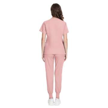 Modern V-Neck Women's Scrubs Set with Jogger Pants