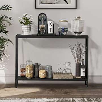 IDEALHOUSE 2-Tier Narrow Console Sofa Side Table for Entryway Hallway Living Room, Premium Entryway ...
