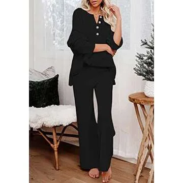 Pink Queen Women's Cozy 2 Piece Knit Sweatsuit Set