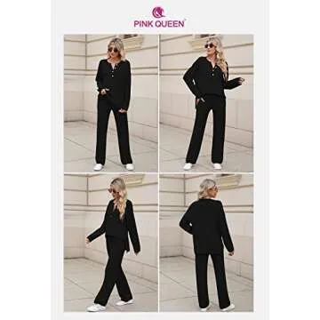Pink Queen Women's Cozy 2 Piece Knit Sweatsuit Set