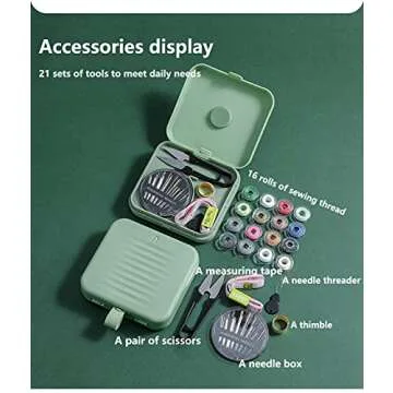 Portable Travel Home Small Sewing Box, Mini Sewing Kits Storage-Box, Beginners DIY Sewing Thread Needle Threader Scissors Kit（White.Boxes Home and Travel Quick Fix Sewing Kit