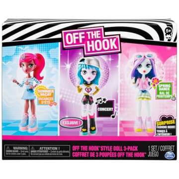Off the Hook Style Doll 3-Pack, 4-inch Small Dolls with Mix and Match Fashions and Accessories, for Girls Aged 5 and Up, Exclusively at Amazon