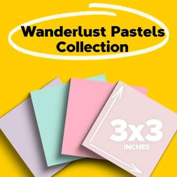 Post-it Super Sticky Recycled Notes, 3x3 in, 24 Pads, 2X The Sticking Power, Bali Collection, Pastel...