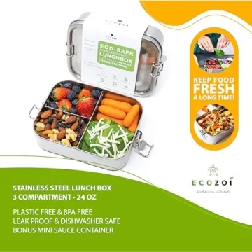 Ecozoi Stainless Steel Lunch Box | Leak-Proof Bento Container