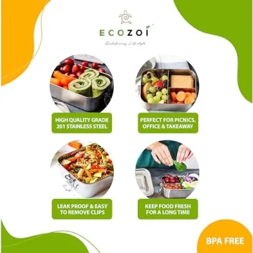 Ecozoi Stainless Steel Lunch Box | Leak-Proof Bento Container