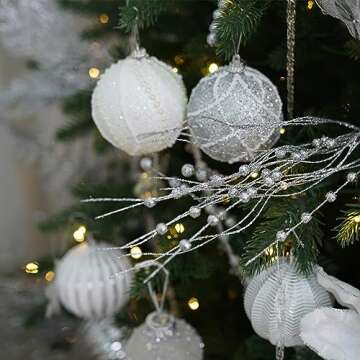 Beautiful Silver Glitter Twigs for Christmas and Events