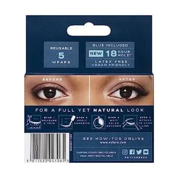 Eylure Volume Accent No. 005 Reusable Eyelashes, Adhesive Included, 1 Pair