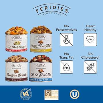 FERIDIES Sweet and Spicy Snack and Trail Mix Assortment (Rt.58 Trail Mix, Campfire Crunch, Happy Hou...