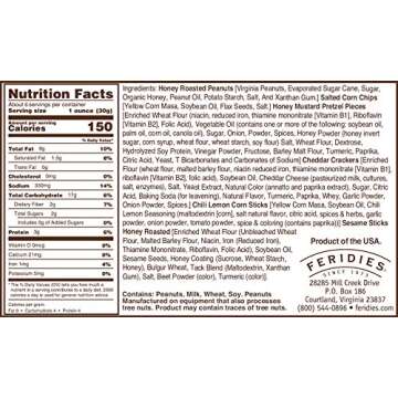 FERIDIES Sweet and Spicy Snack and Trail Mix Assortment (Rt.58 Trail Mix, Campfire Crunch, Happy Hour Heat, and 5'O Clock Crunch) - 36 ounces Total