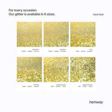 Hemway Ultra Sparkle Glitter for Arts & Crafts | Sand Gold