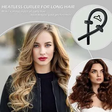 Heatless Hair Curlers For Long Hair to Sleep Overnight,Carmoeignin Women Girls Silk Ribbon Hair Rod, No Heat Silk Curls Headband, Soft Foam Hair Rollers, Curling Ribbon for Natural Hair,Black