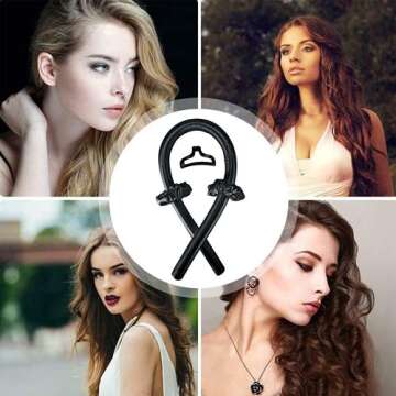 Heatless Hair Curlers For Long Hair to Sleep Overnight,Carmoeignin Women Girls Silk Ribbon Hair Rod, No Heat Silk Curls Headband, Soft Foam Hair Rollers, Curling Ribbon for Natural Hair,Black