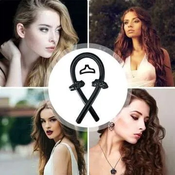 Heatless Hair Curlers For Long Hair to Sleep Overnight,Carmoeignin Women Girls Silk Ribbon Hair Rod, No Heat Silk Curls Headband, Soft Foam Hair Rollers, Curling Ribbon for Natural Hair,Black