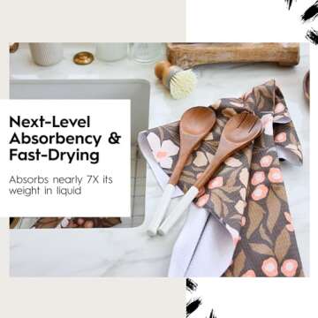 GEOMETRY Fall Dish Towels - Quick Dry Dish Cloths for Kitchen - Premium Quick Dry Towel with Geoweav...