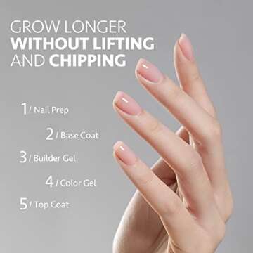 GAOY Clear Builder Gel for Nails, 16ml Nail Strengthener in a Bottle, Nail Extension Hard Gel, Soak Off Long Lasting UV Gel, Base Coat Top Coat Needed