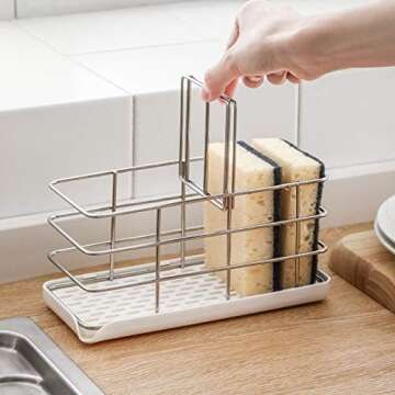 BEENLE Stainless Steel Sponge Holder for Kitchen Organization