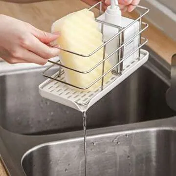 BEENLE Stainless Steel Sponge Holder for Kitchen Organization