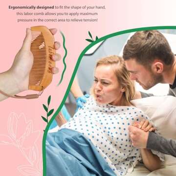 Arrozon Birth Comb for Women Labor, Wooden Labor Comb Natural Labor and Delivery Essentials, Birthing Comb Labor Gifts for Pregnant Women, Wood Comb Baby Shower Gifts (Designed for Moms)