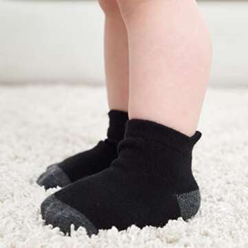 Zaples Baby Non Slip Grip Ankle Socks with Non Skid Soles for Infants Toddlers Kids Boys Girls