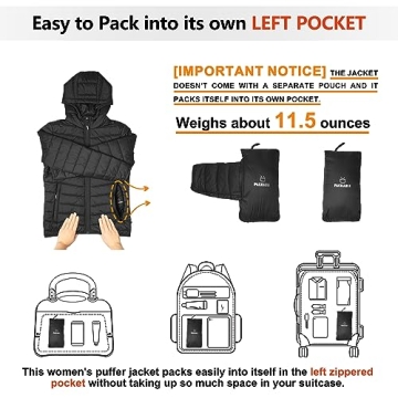 Lightweight Packable Women's Puffer Jacket with Hood