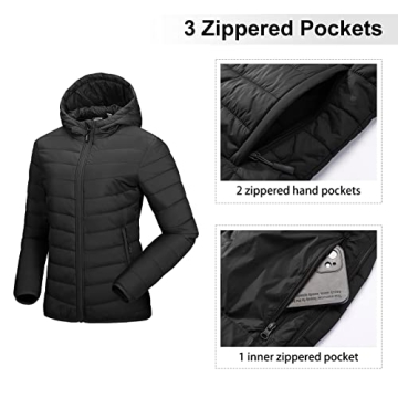 Lightweight Packable Women's Puffer Jacket with Hood