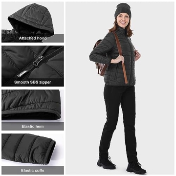 Lightweight Packable Women's Puffer Jacket with Hood