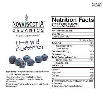 Nova Scotia Organics Freeze Dried Wild Blueberries Snacker Pack (6 x 21g)