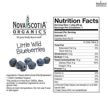 Nova Scotia Organics Freeze Dried Wild Blueberries Snacker Pack (6 x 21g)