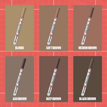 Maybelline Build-A-Brow 2-in-1 Brow Pen and Sealing Eyebrow Gel, Eyebrow Makeup for Real-Looking, Fuller Brows, Medium Brown, 1 Count