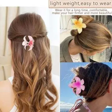 GFORI Hair Clip, 6 Pcs Color Flower, 3.14" Large Hawaiian, Women's Thin Thick Curly Hair, Strong Non-slip Hibiscus, Gift Accessories for Women