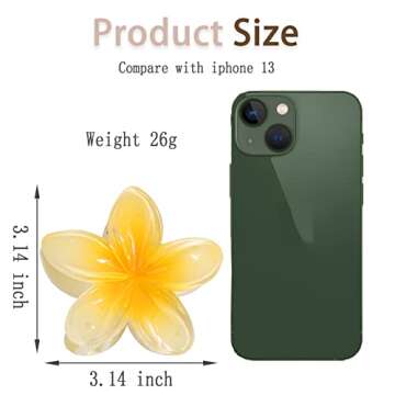 GFORI Hair Clip, 6 Pcs Color Flower, 3.14" Large Hawaiian, Women's Thin Thick Curly Hair, Strong Non-slip Hibiscus, Gift Accessories for Women