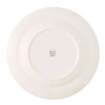 Spode Christmas Tree 10.5" Dinner Plate (Set of 4) - Festive Holiday Stoneware Plate with Christmas Tree & Green Borders, Microwave, Dishwasher, Freezer, Oven Safe - Collectible Holiday Tableware