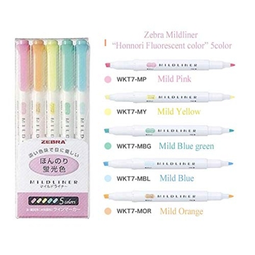 Zebra Mildliner Highlighter Set of 25 Pastel Colors - Perfect for Art