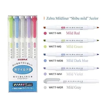 Zebra Mildliner Highlighter Set of 25 Pastel Colors - Perfect for Art