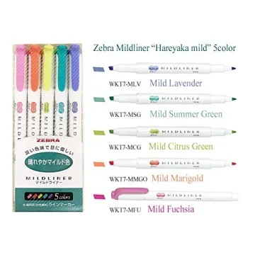 Zebra Mildliner Highlighter Set of 25 Pastel Colors - Perfect for Art