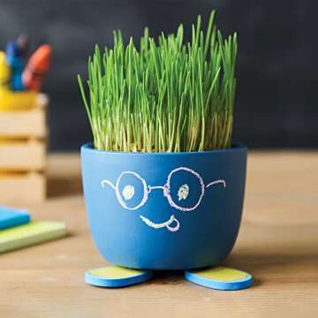 KiwiCo - Draw & Grow Chalkboard Planter, Unique Plant Pot & Art Project for Kids Ages 3+