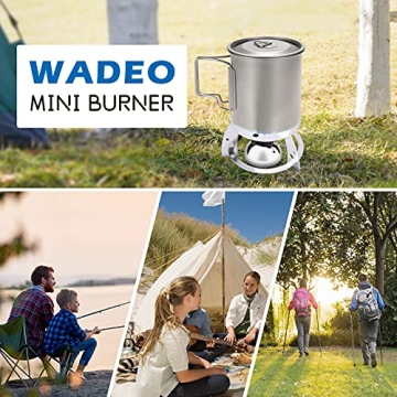 Mini Butane Burner, WADEO Tabletop Siphon Coffee Maker, Strainless Steel and Portable, Cooking Stove for Coffee and Soap Making, Outdoor Camping, Traveling, Coming with Aluminium Rack