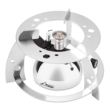 Mini Butane Burner, WADEO Tabletop Siphon Coffee Maker, Strainless Steel and Portable, Cooking Stove for Coffee and Soap Making, Outdoor Camping, Traveling, Coming with Aluminium Rack