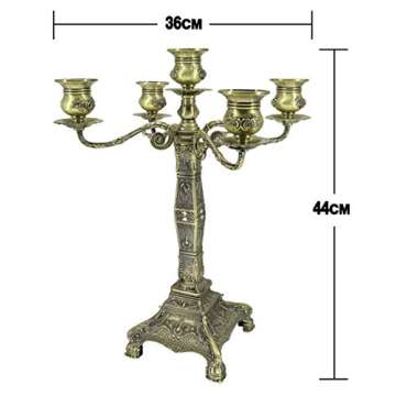 RosyLine Metal Candelabra 5 Arms Elegant Centerpiece