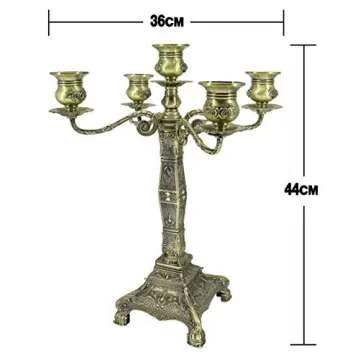RosyLine Metal Candelabra 5 Arms Elegant Centerpiece