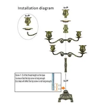 RosyLine Metal Candelabra 5 Arms Elegant Centerpiece