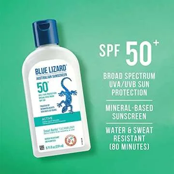 BLUE LIZARD SPF 50+ Mineral Sunscreen for Sensitive Skin