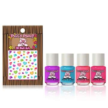 Piggy Paint | 100% Non-Toxic Girls Nail Polish | Safe, Cruelty-free, Vegan, & Low Odor for Kids | Bi...