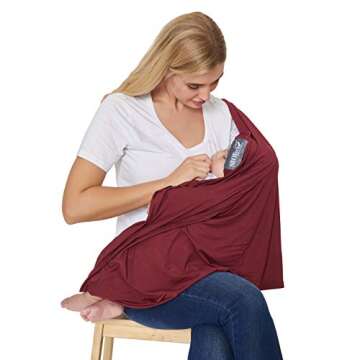 NeoTech Care Baby Nursing Cover Breastfeeding Scarf | Soft Fabric (Burgundy Red)