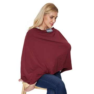 NeoTech Care Baby Nursing Cover Breastfeeding Scarf | Soft Fabric (Burgundy Red)