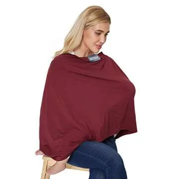 NeoTech Care Baby Nursing Cover Breastfeeding Scarf | Soft Fabric (Burgundy Red)