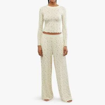 ZZEVOLSS Women’s Pajamas Set - Long Sleeve Floral Comfort