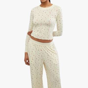 ZZEVOLSS Women’s Pajamas Set - Long Sleeve Floral Comfort