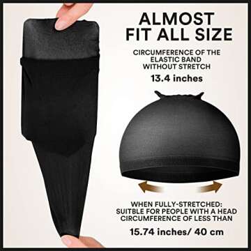 Teenitor Wig Cap,Black Wig Cap 20 Pieces Wig Caps, Black Stocking Caps, Stretchy Nylon Caps for Wig,...